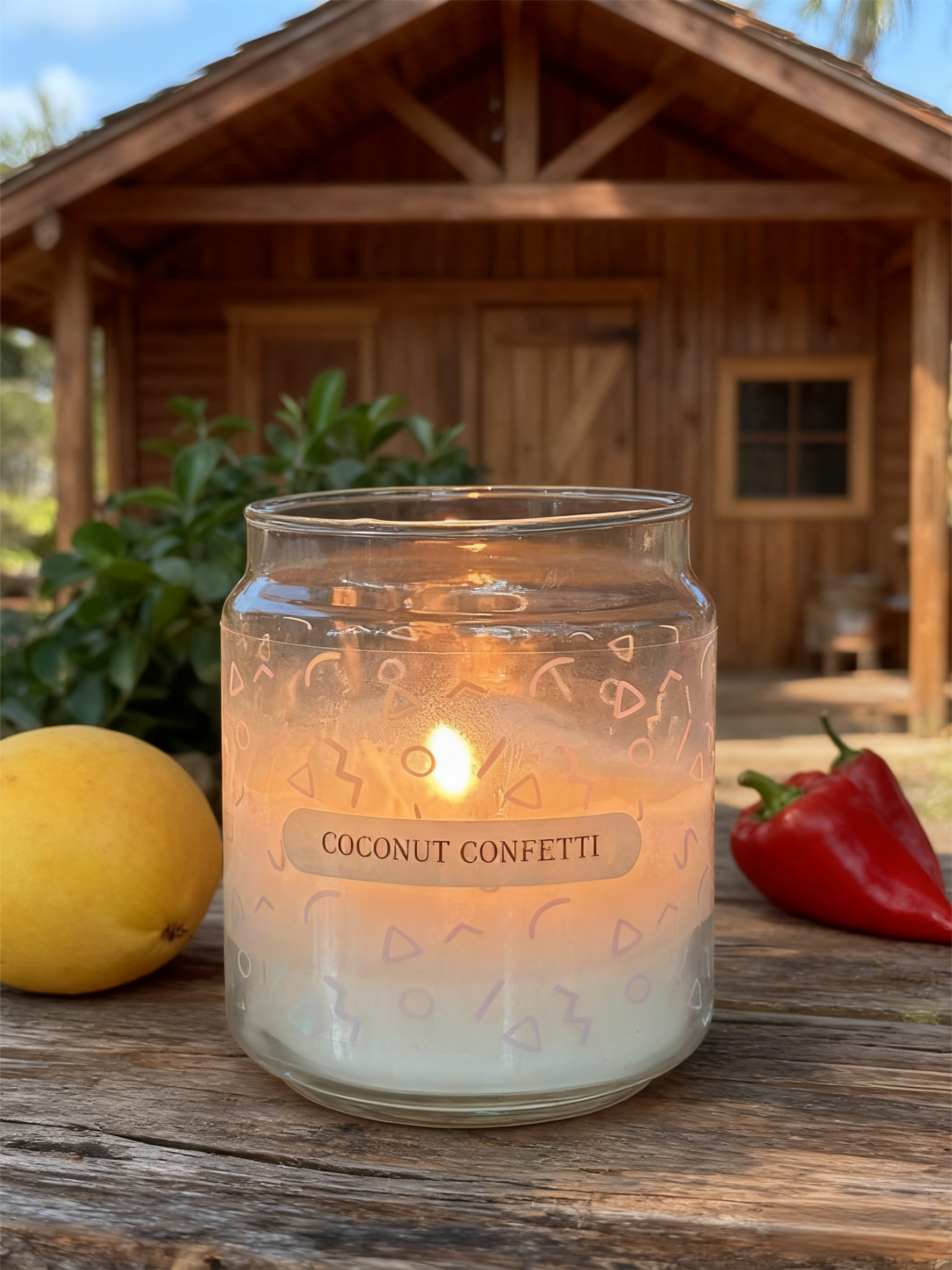 20oz Large Glass Jar Candle - Coconut Confetti (Style 2)